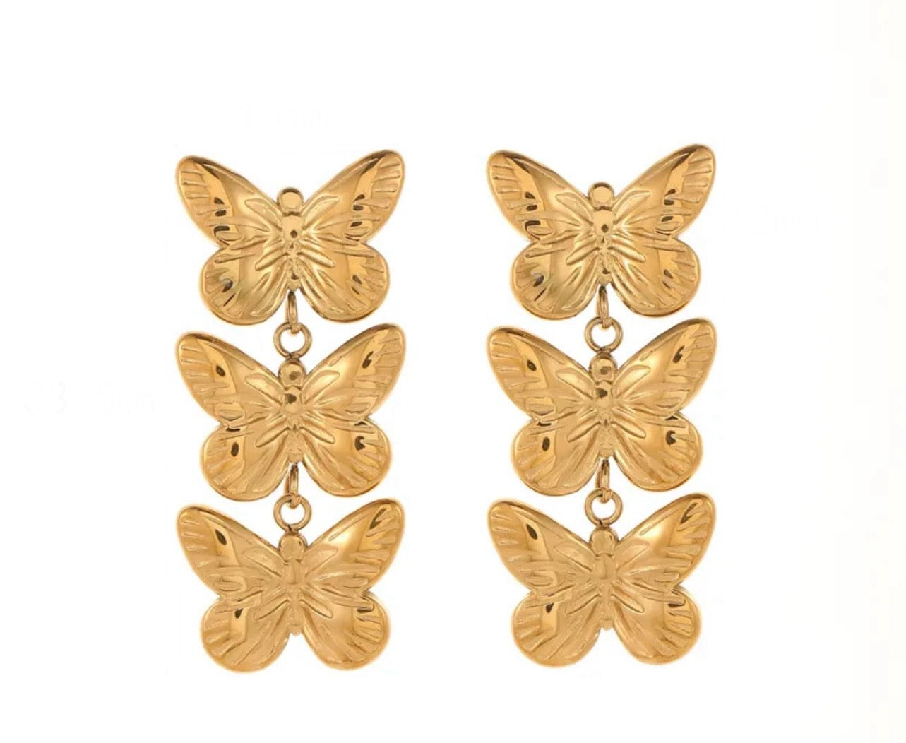Triple butterfly studs