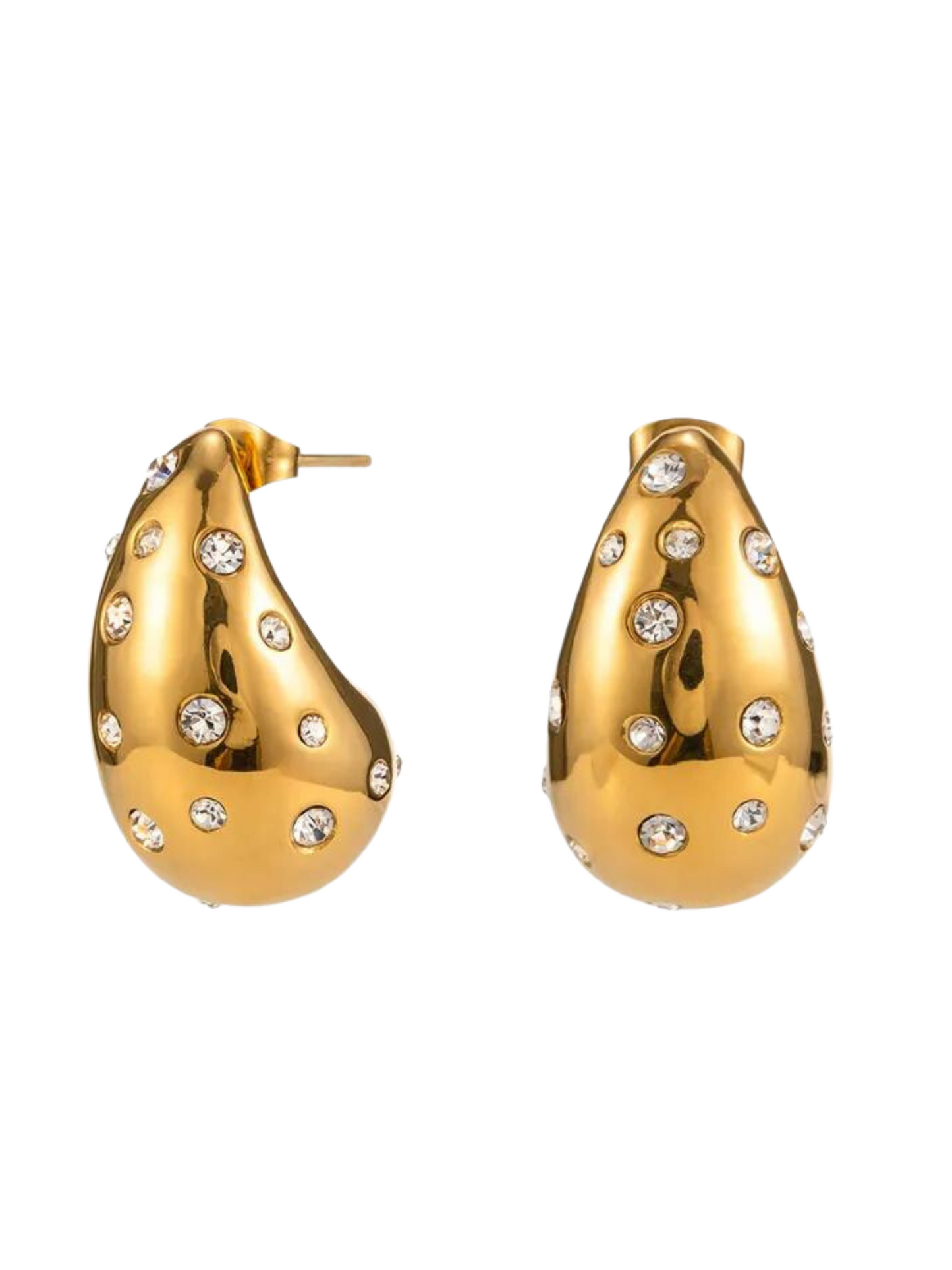 Rhinestone teardrop studs