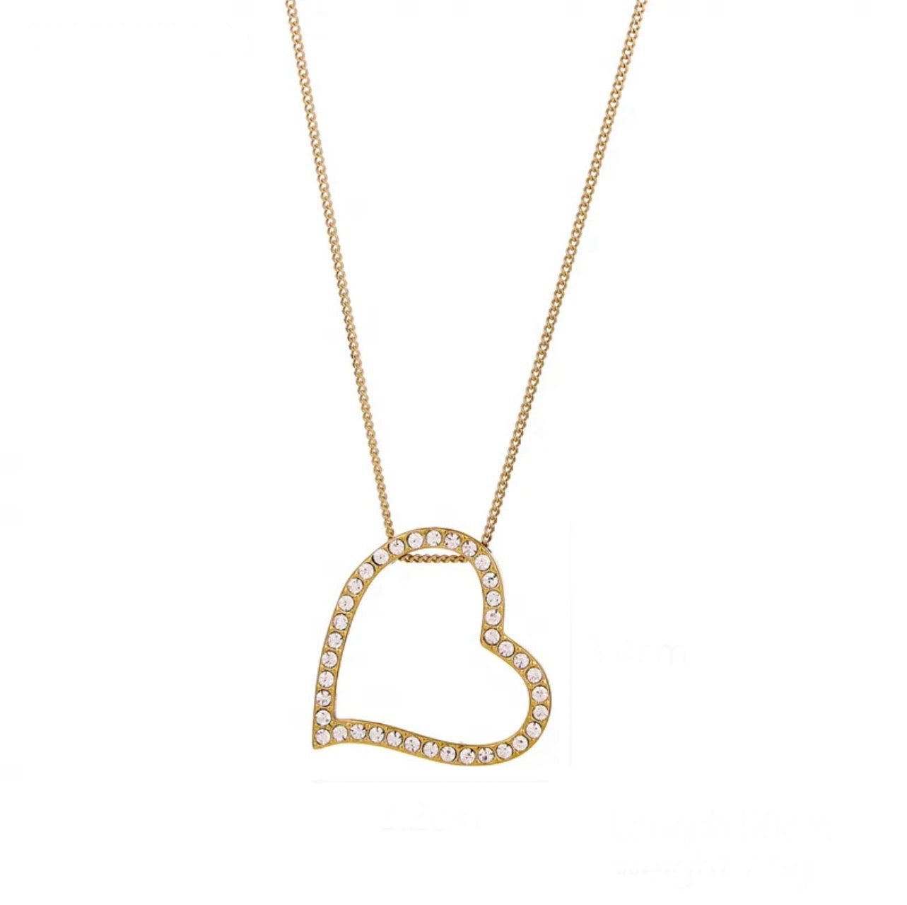 Rhinestone heart necklace