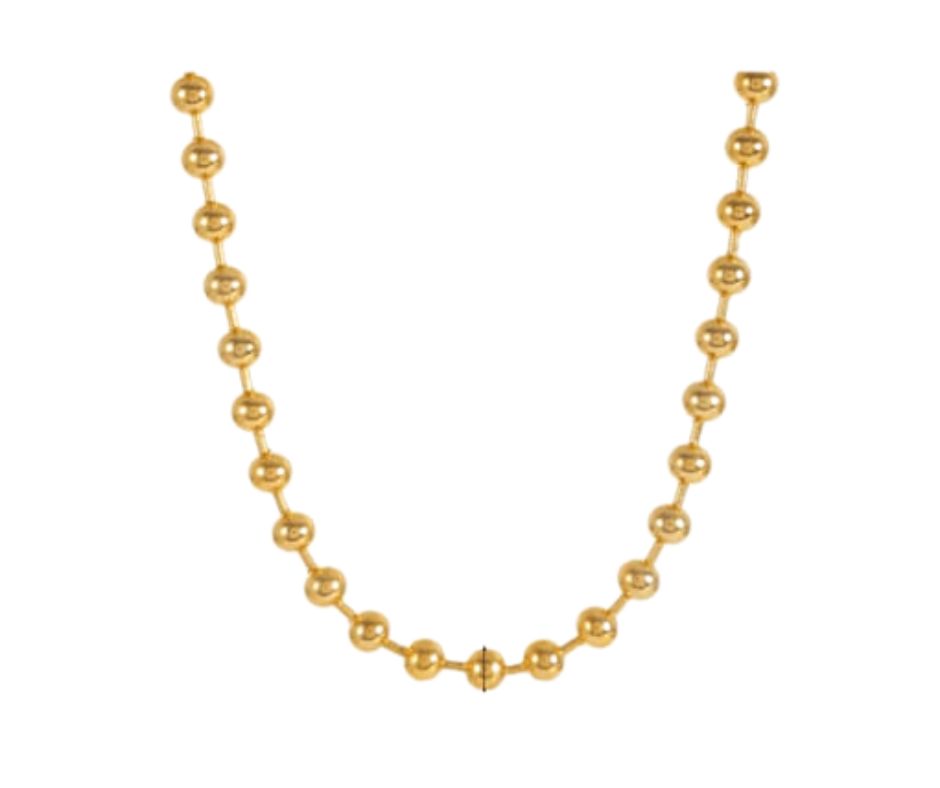 Gold beaded necklace