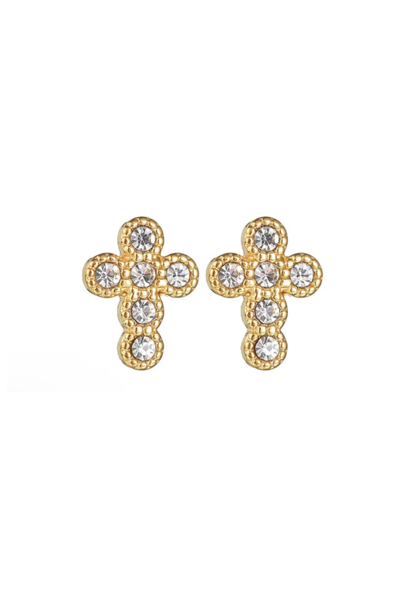 Rhinestone Cross Studs