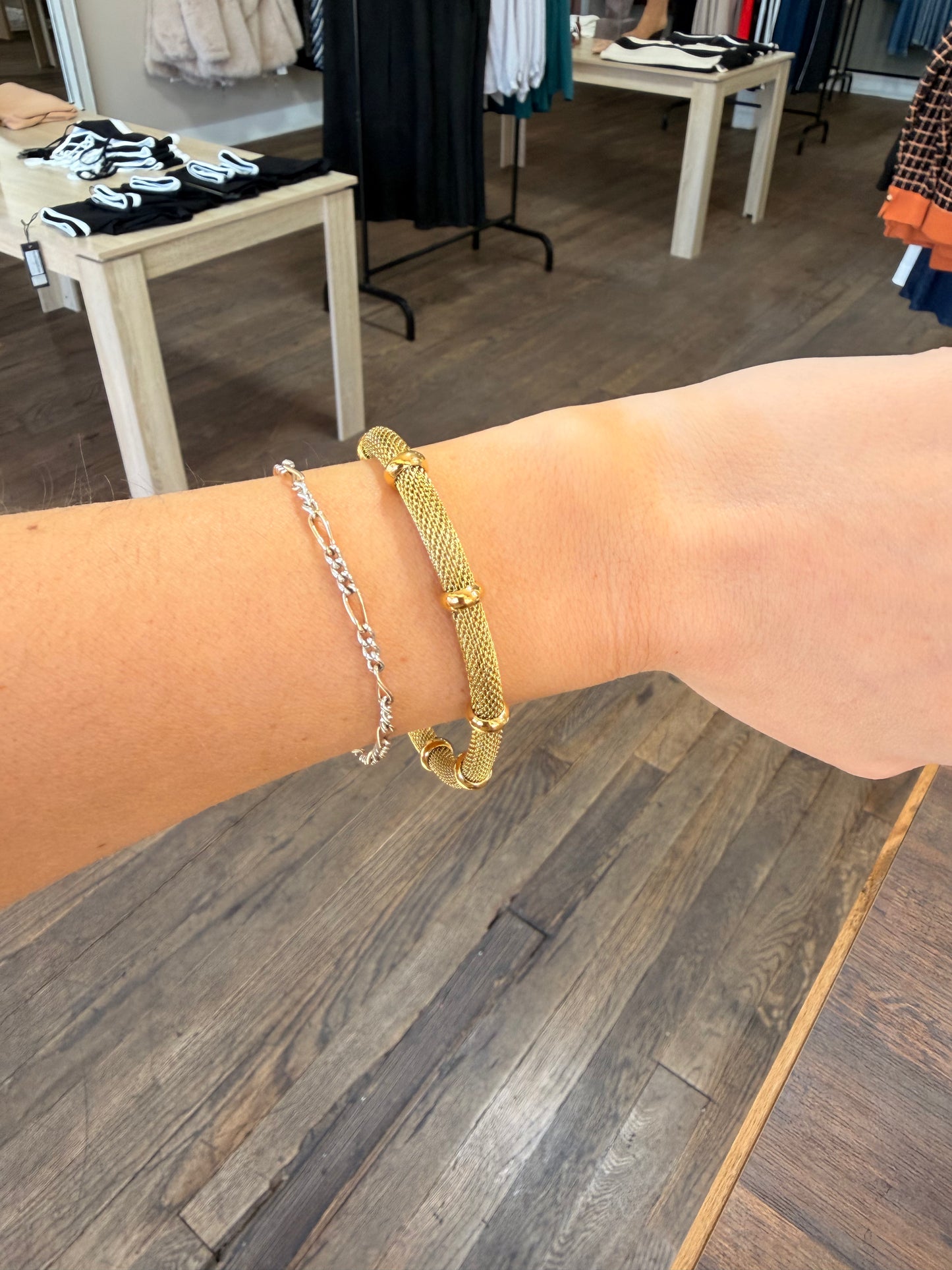 Gold station bracelet