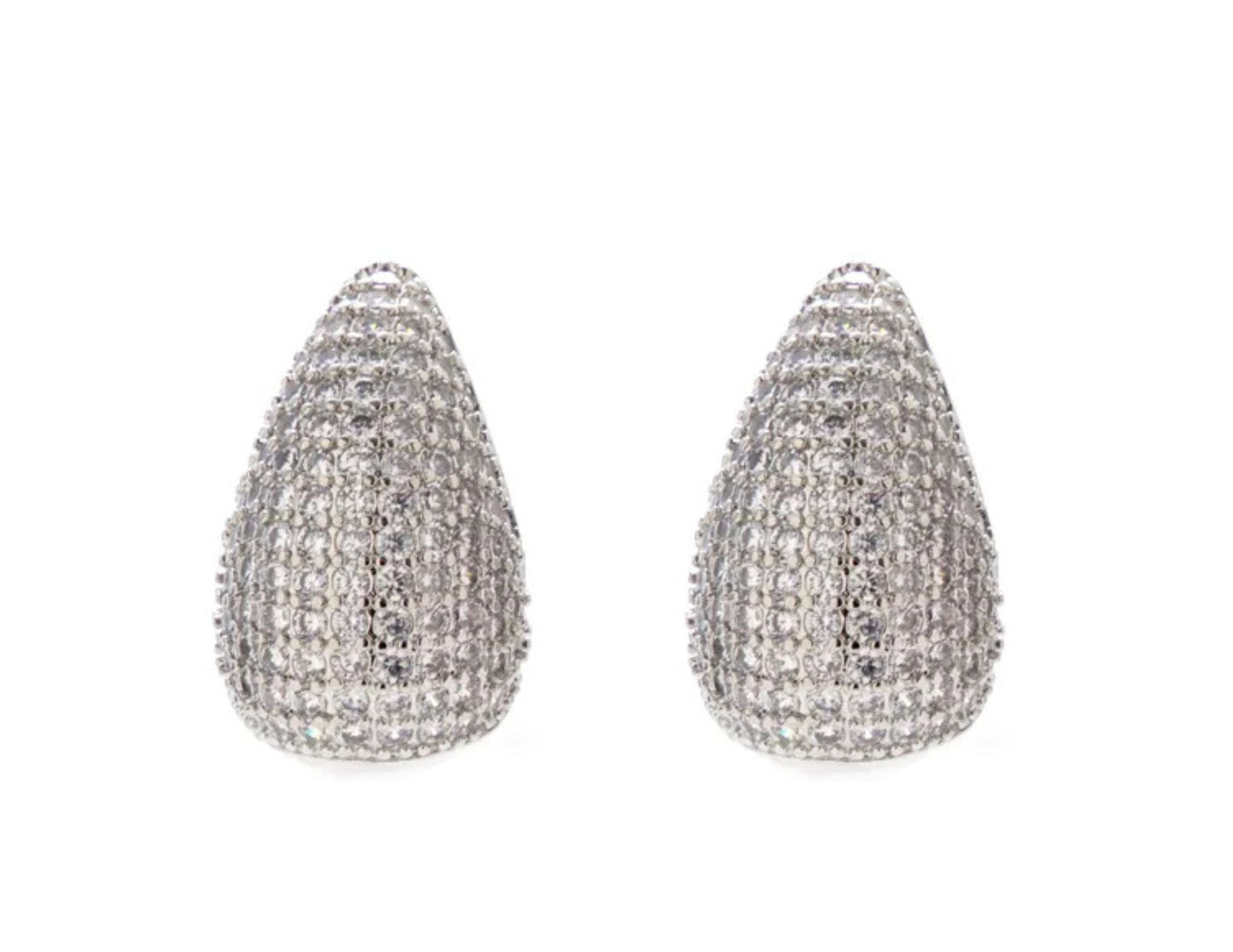 Silver rhinestone teardrop earrings