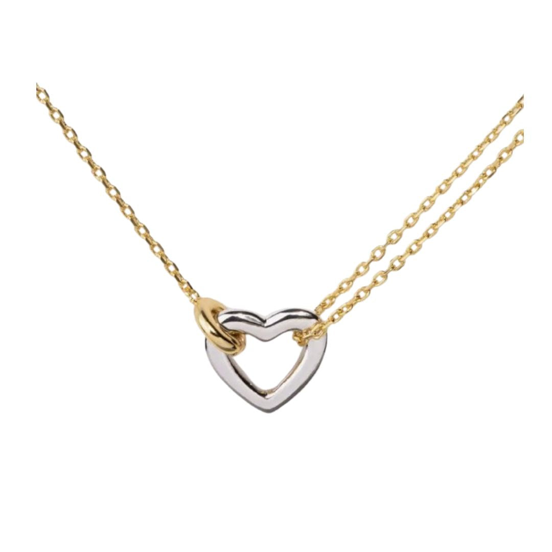 Two Tone Heart Necklace