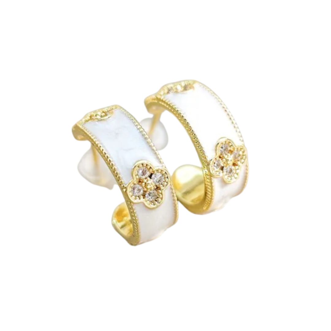 Enamel Clover Hoops