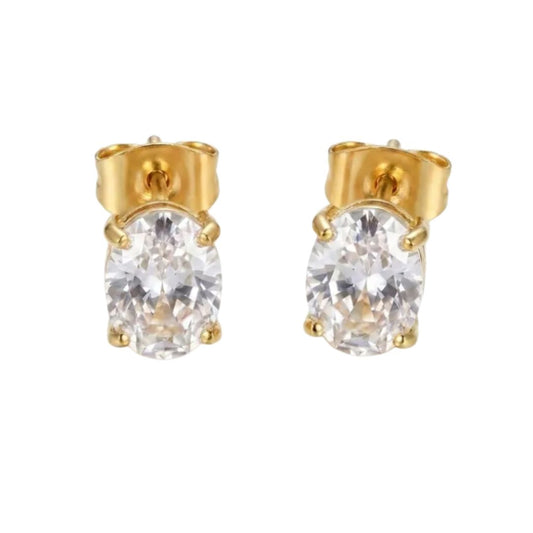 Oval gold studs