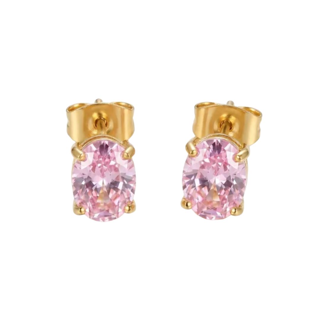 Oval Pink Studs