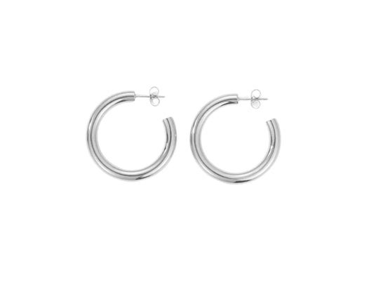 Silver Hoops - 25MM