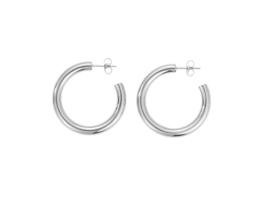 Silver Hoops - 30MM