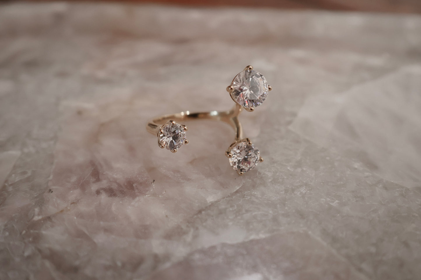 Adjustable 3 Stone Ring