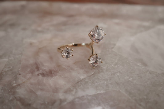 Adjustable 3 Stone Ring