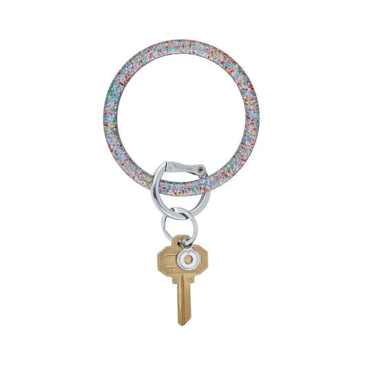 Resin Big O® Key Ring - Birthday Cake Sparkle