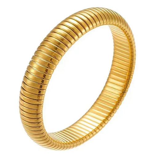 Small gold tube bracelet