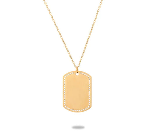 Engraved Rhinestone Necklace