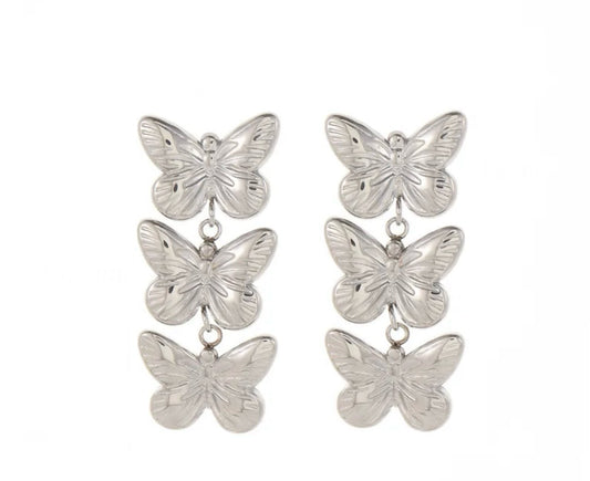 Triple butterfly studs
