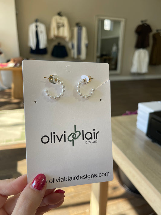 Mini Pearl Hoops