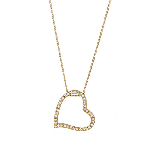 Rhinestone heart necklace