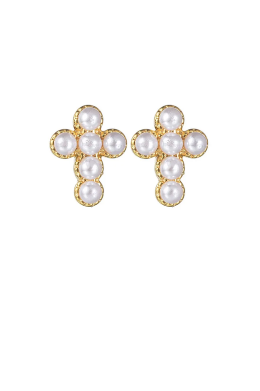 Pearl Cross Studs