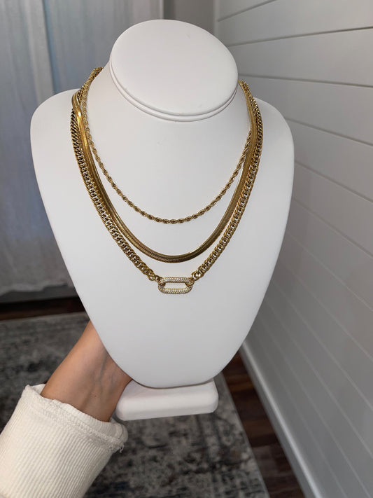 Rhinestone Link Necklace