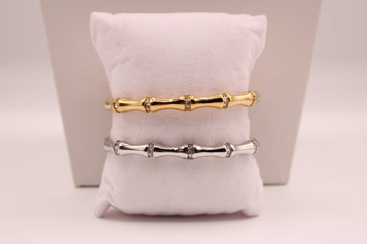 Rhinestone bamboo bangle
