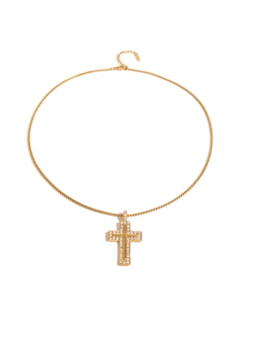 Rhinestone cross necklace