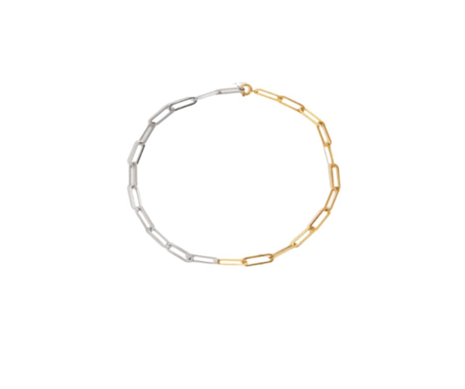 Two toned paperclip necklace