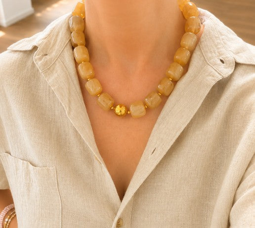 Beaded Necklace - Nude