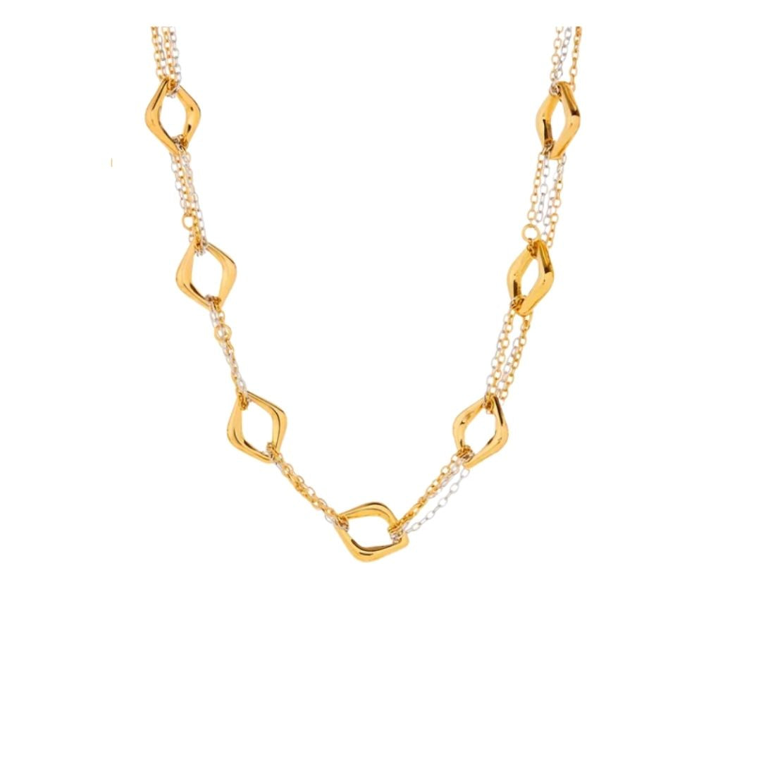 Oval Link Two Tone Necklace
