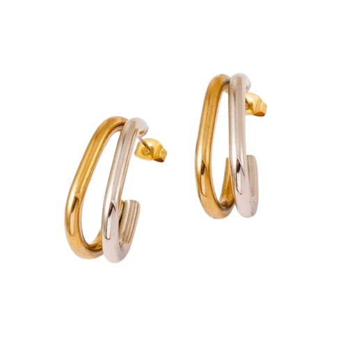 Shay two toned hoops