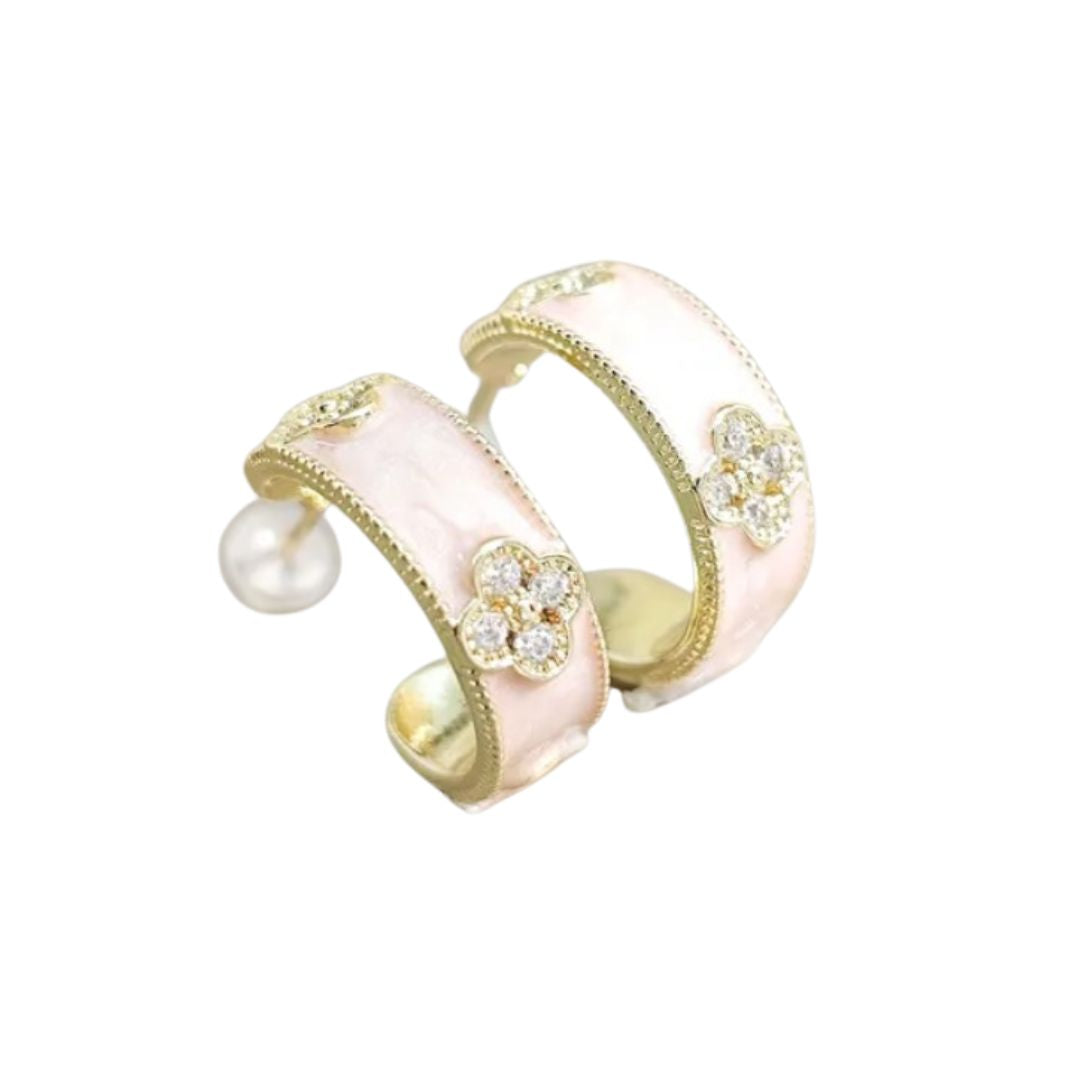 Enamel Clover Hoops