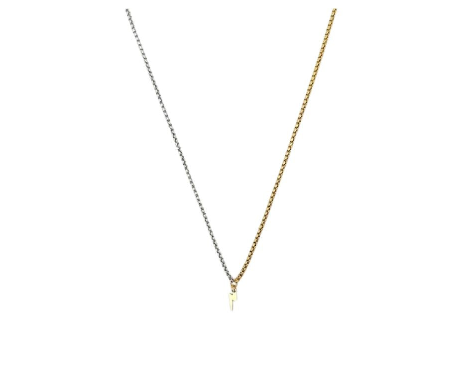 Two-toned lightning bolt necklace